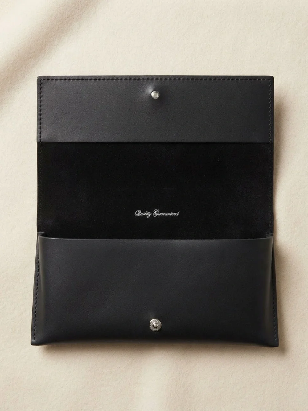 rag & bone Black Leather Snap-Closure Eyeglass Case